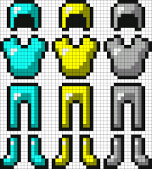The minecraft map, pixel art diamond armor, was posted by prihm. Minecrfat Armor Kandi Pattern Minecraft Perler Minecraft Beads Minecraft Pixel Art