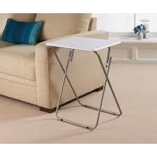 Flexible wooden tray tables that fit over a rectangular armrest on a sofa and easily roll up for easy storage when no longer needed. Folding Side Table Living Room Furniture B M