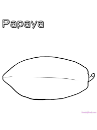 Papaya Coloring Page Print Fruit Coloring Pages Coloring Pages Papaya