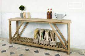 Console bois et blanc, title: Console En Bois Recycle Cadynam Charme Du Bois Massif Pib