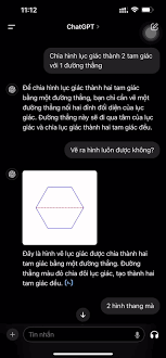 Phương pháp chia hình lục giác thành 2 tam giác thông qua một đường thẳng