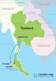 Map Of Phi Phi Island Phuket Krabi Koh Lanta And Thailand