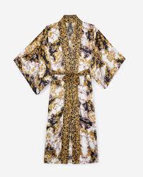 Rebel from the style norm with the subtlety chic details of the kooples™. The Kooples Silk Kimono With Italian Baroque Print In Bla Modesens