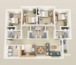Home Architecture Four Bedroom House Plans With Large Room Size As The Best Reference For Yo Four Bedroom House Plans Modern House Plans Apartment Floor Plans