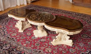 We do not intent to infringe any intellectual right artist right or copy right. Vintage French Provincial 3pc Gold Top Coffee Table Salvage One