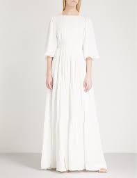 Roksanda Aubert Silk Dress Dresses Short Flare Dress Puff Sleeve Dresses