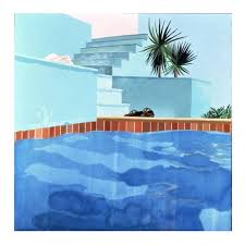 Swimming Pool By House David Hockney Original Canvas Art Etsy David Hockney Pool Pool Art David Hockney Paintings