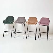 Tov taylor grey velvet barstool. Velvet Bar Stool Chair On Trend Kitchen Breakfast Bar Stool With Backrest Ebay