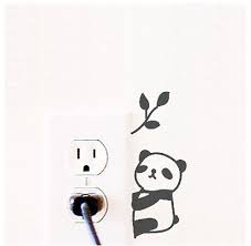 Panda Wall Switch Stickers Diy Wall Painting Wall Painting Decor Wall Paint Designs
