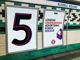 4 London Underground Mock Ups Bundle London Underground Real Background Poster Mockup Psd