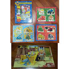 This item has been played with and was loved by my . Bob The Builder Magnetic Spelling And Wooden Puzzle Hobbies Toys Toys Games On Carousell