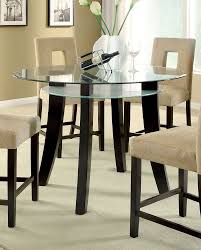 Furniture Of America Cm3127pt Grandam Ii Glass Top Espresso Counter Height Round Table Counter Height Dining Table Counter Height Table Pub Table Sets