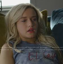 WornOnTV: Debra's pink grommet embellished blouse