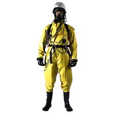 Observe the suit for the formation of soap bubbles, which is an indication of a leak. Survitec Alphatec T Et Chemical Suits