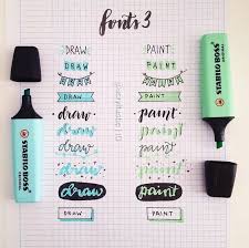 Different Fonts With Highlighter 3 Font Fonts Textmarker Lettering Handlettering Easy Highlig Bullet Journal Font Bullet Journal Titles Journal Fonts