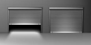 Premium Vector Metal Shutter Rolling Door Of Factory Warehouse Store Or Garage Garage Door Installation Garage Door Spring Replacement Garage Doors
