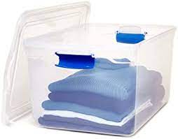 Maybe you would like to learn more about one of these? Homz Plastic Storage Modular Stackable Storage Bins With Blue Latching Handles 66 Quart Clear 2 Pack Buy Online At Best Price In Uae Amazon Ae