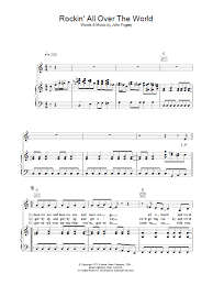 What does all over the world expression mean? Rockin All Over The World Noten Status Quo Klavier Gesang Gitarre