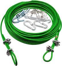 AGiao Lifting Tool 3 m to 20 m Steel Wire Green PVC Coated Flexible Wire  Rope