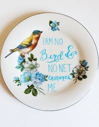 1000 x 1000 jpeg 213 кб. Jane Eyre Bird Quote Recycled Vintage Plate Decal Blue Etsy Vintage Plates Recycled Vintage Bird Quotes
