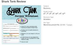 Shark tank is a great reality tv show where real startups pitch to investors and make deals on the spot. 14 Shark Tank Lesson Plans For Middle School And High School