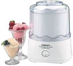 The fully automatic cuisinart frozen yoghurt ice cream & sorbet maker lets you turn ingredients into a delicious and healthy frozen treat with no fuss and no messing around with ice and salt. Cuisinart Ice 20 Automatic 1 1 2 Quart Ice Cream Maker White Amazon Co Uk Home Kitchen