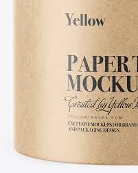 Download Kraft Paper Tube Mockup In Tube Mockups On Yellow Images Object Mockups PSD Mockup Templates