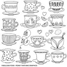 Teacup Coloring Page Fabulous Food Penny Farthing Graphics Coloring Pages Tea Cup Drawing Coffee Colour