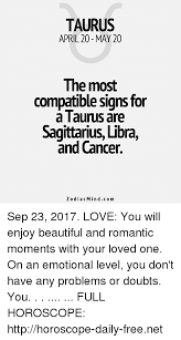 If you are really in love with the cancerian male and want to stay with. Taurus April 20 May 20 The Most Compatible Signs For A Taurus Are Sagittarius Libra And Cancer Zodiacmin Dcom Sep 23 2017 Love You Will Enjoy Beautiful And Romantic Moments With Your
