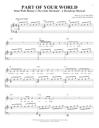 Part Of Your World From The Little Mermaid Sheet Music Alan Menken Piano Vocal Guitar Right Hand Melody Sheet Music Piano Sheet Music Letters Digital Sheet Music