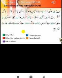 Baiklah supaya memepersingkat waktu silahkan simak ayat berikut ini. Tuliskan Tajwid Yang Terdapat Disurah Ali Imran Ayat 190 Tolong Bantu Brainly Co Id