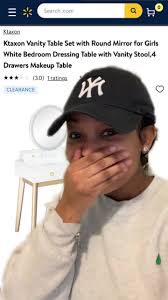 Ktaxon Lighted Makeup Vanity Table Set Dressing Table with Sliding Mirror  Vanity Desk White