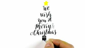 Calligraphy Christmas Cards Calligraphy Christmas Tree Cards Tutorial Youtube