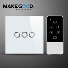 makegood wireless 3 gang 2 way remote control touch switch with blue led indicator rf 433mhz wal remote control light smart dimmer switch light dimmer switch