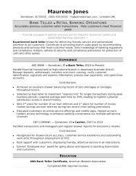 Bank Teller Resume Sample Monster Com