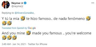 Il n'y a pas de place pour le racisme, insiste le défenseur. Neymar Reignites Row With Marseille S Alvaro Gonzalez On Twitter After Psg S French Super Cup Win Aktuelle Boulevard Nachrichten Und Fotogalerien Zu Stars Sternchen