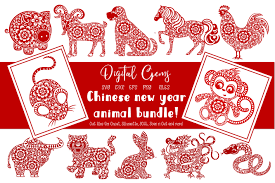 What animal hides in your heart. Chinese Zodiac New Year Animals Svg Dxf Eps Png Files 429449 Cut Files Design Bundles