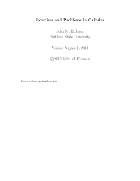 5.05 mb reviews this pdf might be. Calculus Pdf Notes De Cours 5 Exercises And Problems In Calculus John Erdman Portland State University Version August 2013 C2010 John Erdman Mail Address Studocu