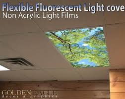 Flexible Fluorescent Light Cover Films Skylight Ceiling Office Etsy Fluorescent Light Covers Florescent Light Cover Fluorescent Light