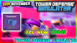 Evident our roblox the latest ones are on oct 18, 2020 11 new roblox zombie tower defense twitter codes results have been found in the last 90 days, which means that every 8, a new. New Codes On Tower Defense Simulator November 2019 Roblox Youtube
