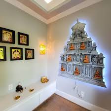 Painting of god or goddess on the transparent glass makes it look magnificent. Saptarshi Temple Project Desidiy In 2021 Pooja Room Door Design Pooja Room Design Room Door Design