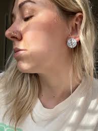 Mirrorball Earrings Handmade Clay Earrings Folklore Inspired Clay Earrings  Disco Ball Earrings