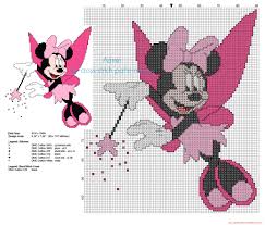 minnie mouse tinker bell pink dress free cross stitch