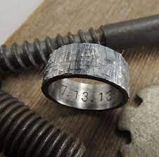 8mm Textured Recycled Sterling Silver Mens Wedding Band Eco Friendly Sustainable Han Sterling Silver Mens Wedding Bands Handmade Wedding Rings Rings For Men