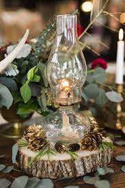 Vintage Oil Candle Lamp Centerpiece Fall Acorn Rustic Winter Wood Autumn Wed Winter Wedding Decorations Rustic Wedding Centerpieces Wedding Themes Fall