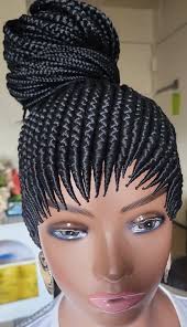 Fully Hand Braided whole box braids cornrows wig ponytail Libre 1B