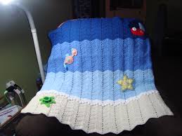 Nautical Blue Baby Blanket Crochet Items