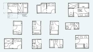 The toilet is discreetly hidden when you open the door, while the sink is at the opposite corner, in view of said door. Common Bathroom Floor Plans Rules Of Thumb For Layout Board Vellum