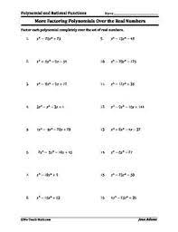 Mathematical concepts precalculus applications worksheets, are meant to match the stuff in this page. More Factoring Over Real Numbers Adding And Subtracting Polynomials Polynomials Algebra Worksheets