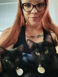 Elsie, 8 months, Lola, 3 years ( vet said she IS a white cat with black  markings, who knew)..my girls ❤️